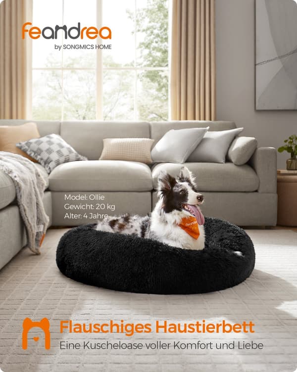 Hundbädd med 100 cm diameter bläck svart