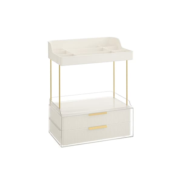 Make-up organiser 4 niveauer 20 x 32 x 39,1 cm, skyhvid