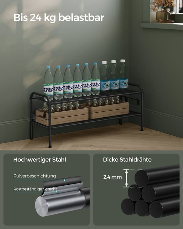 Skostativ med 2 gitterhylder til 10 par sko