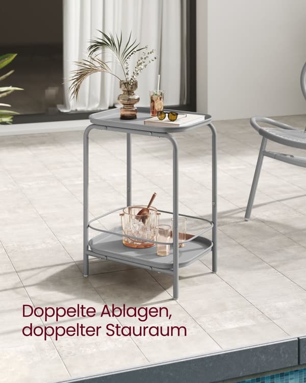 Sidebord med 2 niveauer moderne duegrå