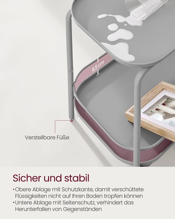 Sidebord med 2 niveauer moderne duegrå