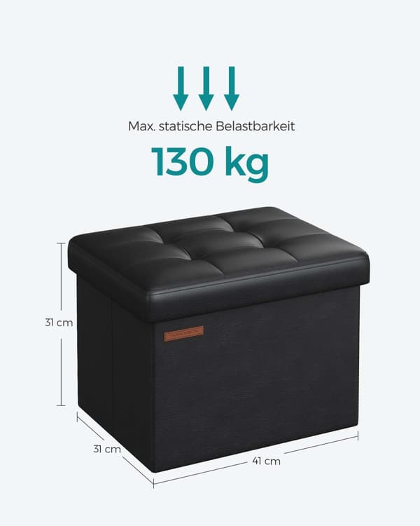 Fällbar bänkstol med förvaringsutrymme 41 cm färg svart