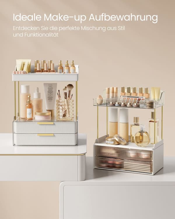 Make-up organiser 4 niveauer 20 x 32 x 39,1 cm, transparent