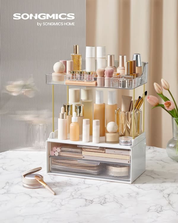 Make-up organiser 4 niveauer 20 x 32 x 39,1 cm, transparent