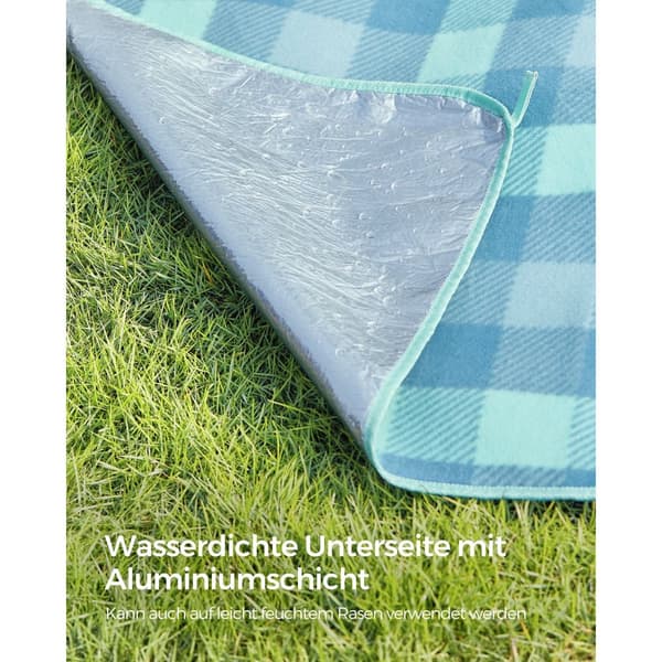 Picknickfilt 200 x 200 cm vattentät grön-blå