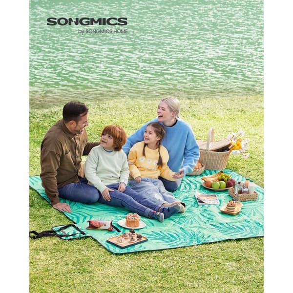 Picnictæppe 200 x 200 cm maskinvaskbart grøn