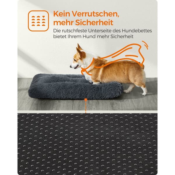 Pörröinen koiran sänky 95 x 60 cm tummanharmaa
