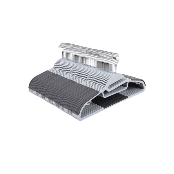 20-pack klädhängare, kostymhängare i plast av högsta kvalitet, kraftiga, S-formad öppning, halkfria, slitstarka, 0,5 cm tjocka, platsbesparande, 360º