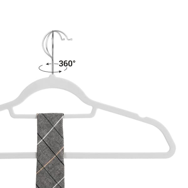 Fløjlsbøjler, 50 pakker, skridsikre tøjbøjler, 0,6 cm tykkelse, pladsbesparende, 360° drejelige kroge, 43,5 cm lange, til frakke, jakke, skjorte, kjo