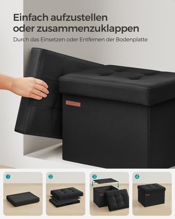 Bänk med förvaringsutrymme basic svart