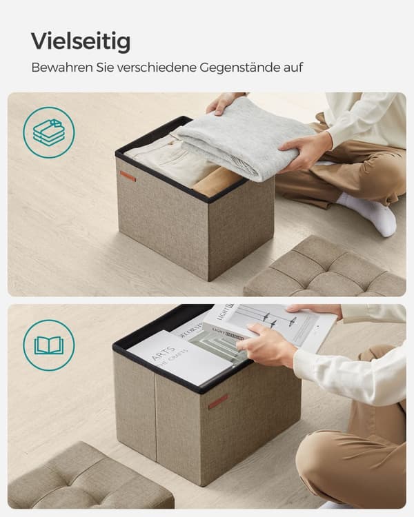 Bænk med opbevaringsplads light taupe