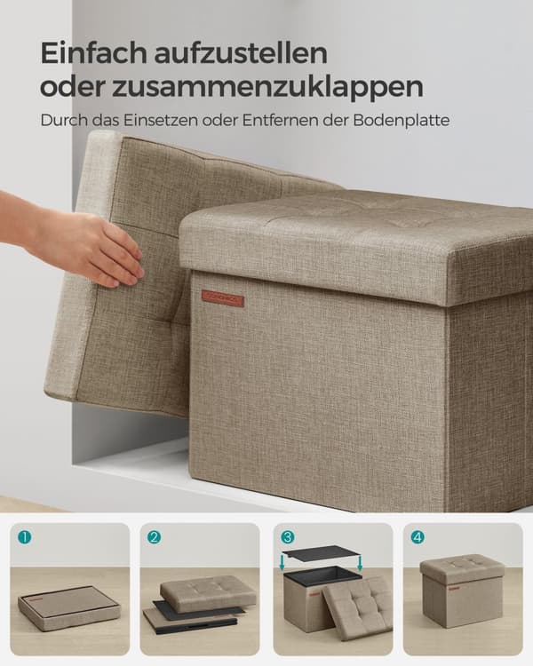 Bænk med opbevaringsplads light taupe