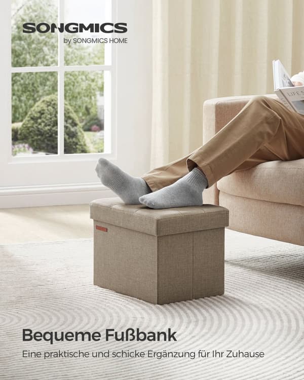 Bænk med opbevaringsplads light taupe