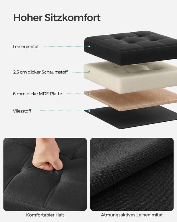 30 cm bänk med förvaringsutrymme basic black