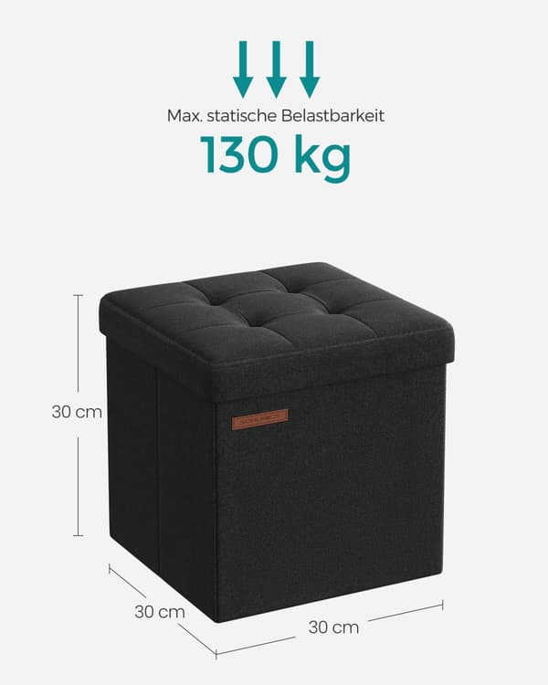 30 cm bänk med förvaringsutrymme basic black