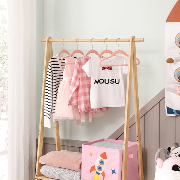 Babyhängare, Förpackning med 50 sammetshängare för barn med krokar i roséguld, halkfria barnhängare för kläder i garderoben, baby- eller barnjackor,