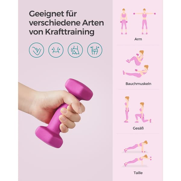 Håndvægt sæt med 2 pink