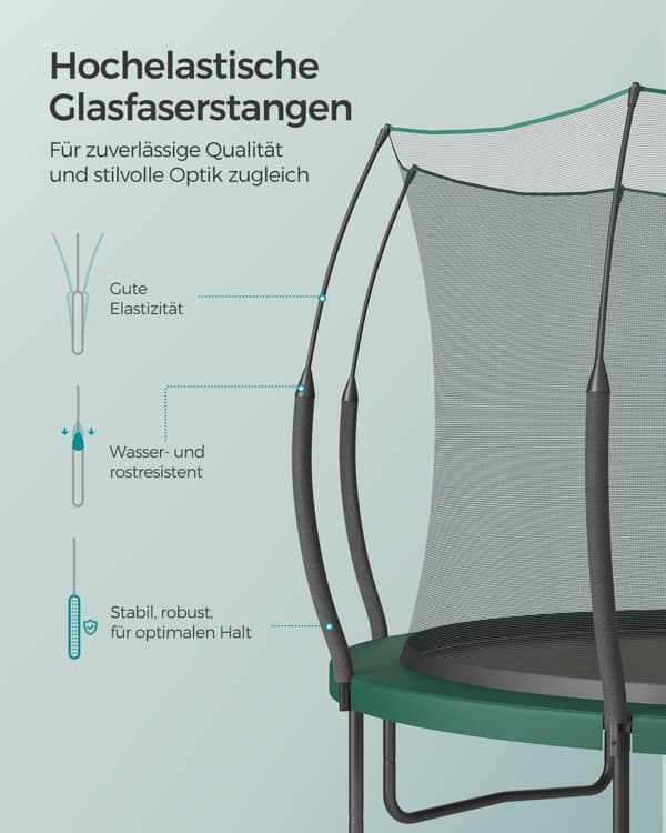 Trampolin Ø 366 cm med dragkedja djungelgrön