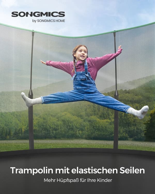 Trampolin Ø 366 cm med dragkedja djungelgrön