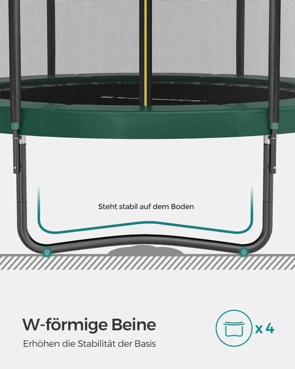 Trampolin Songmics, 305 cm svart-mörkgrön
