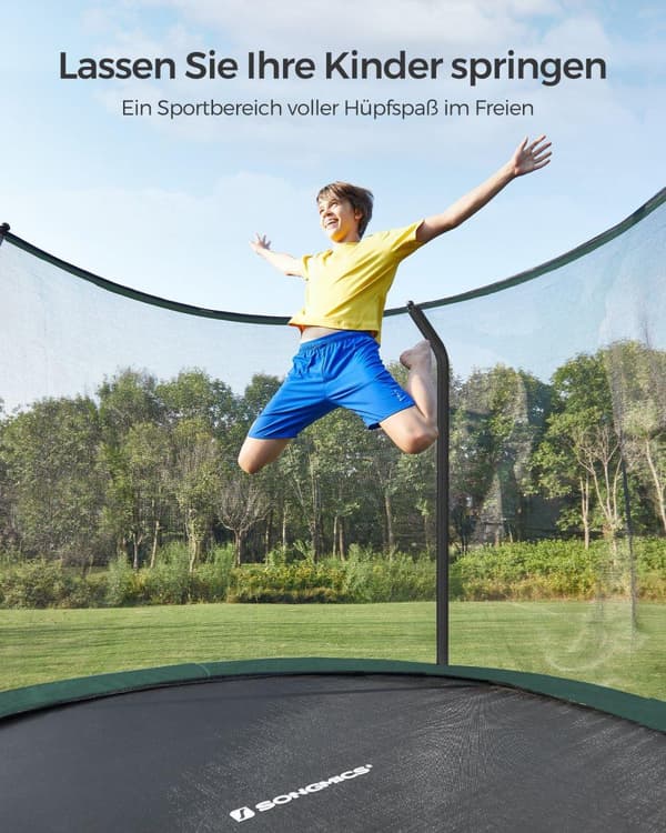 Trampolin Songmics, 305 cm svart-mörkgrön