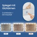 Miniatyrbild 5 av 6: Sminkbord med LED-belysning, sminkbord med spegel, smyckeskåp