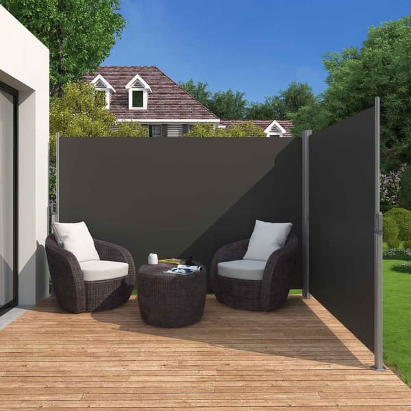 1,6 x 6 m (K x L), kaksinkertainen sivumarkiisi, sisäänvedettävä sivumarkiisi yksityisyyden suoja, aurinkosuoja, sivusäleikkö, parvekkeelle, terassil