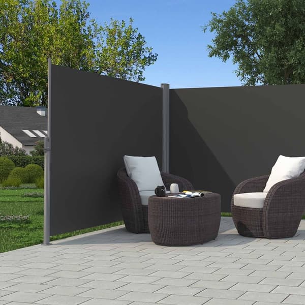 1,6 x 6 m (K x L), kaksinkertainen sivumarkiisi, sisäänvedettävä sivumarkiisi yksityisyyden suoja, aurinkosuoja, sivusäleikkö, parvekkeelle, terassil