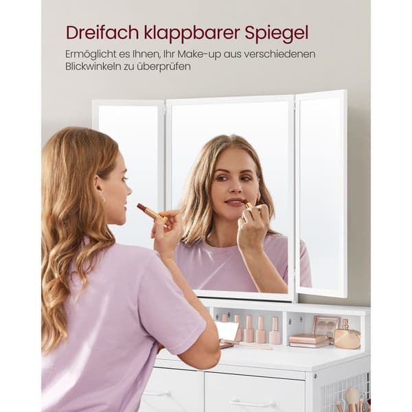 Toiletbord med spejl og skammel