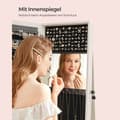 Miniatyrbild 6 av 6: Songmics Fristående smyckeskåp, 360° vridbar smyckesorganisatör med spegel, hyllor, 3-i-1 låsbart smyckesskåp, kosmetikförvaringsskåp, vit