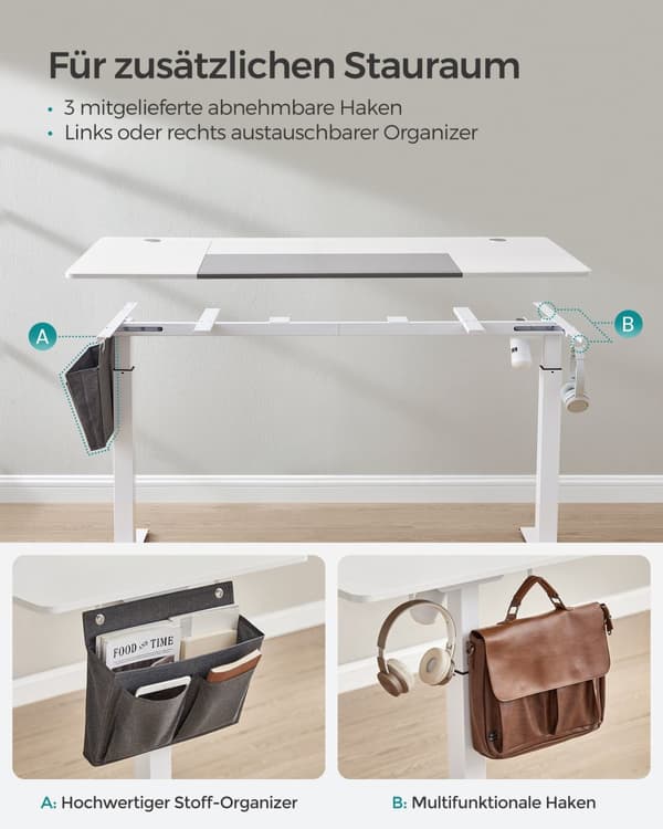Höj- och sänkbart elektriskt skrivbord basic vit-dov grey