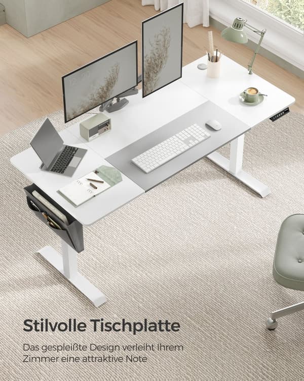 Höj- och sänkbart elektriskt skrivbord basic vit-dov grey