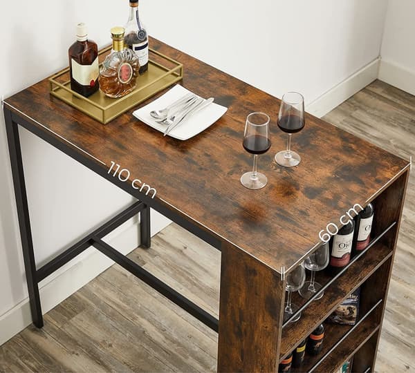 Barbord i industriell design med hylla