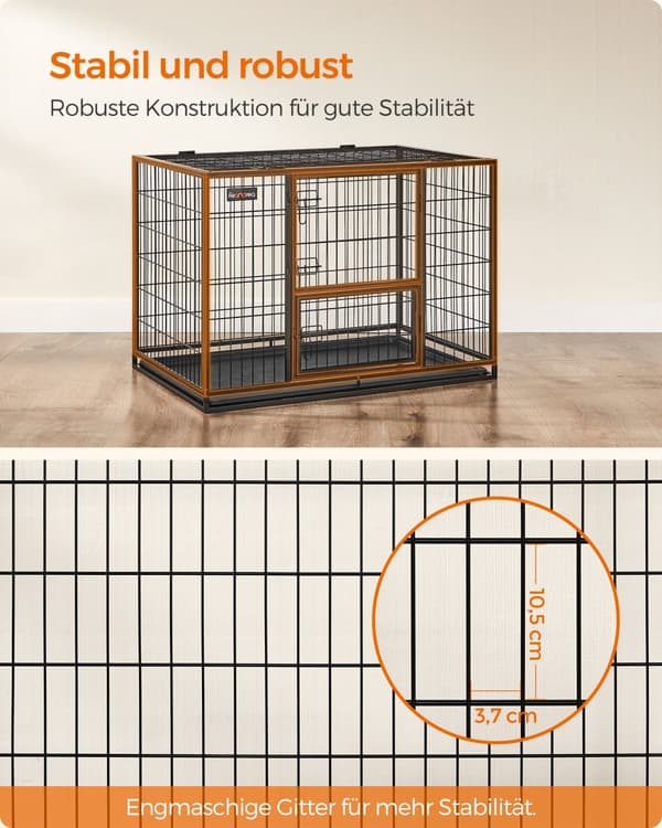 Hundbur med 2 dörrar 107 x 70 x 74,9 cm