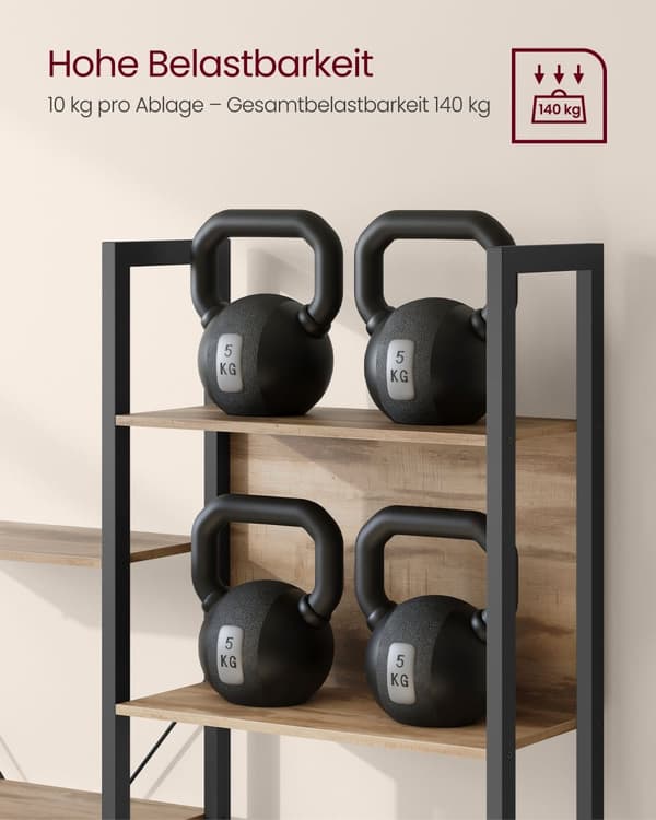 Stående hylla med 14 hyllplan i industriell design