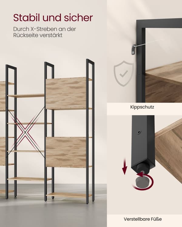 Stående hylla med 14 hyllplan i industriell design