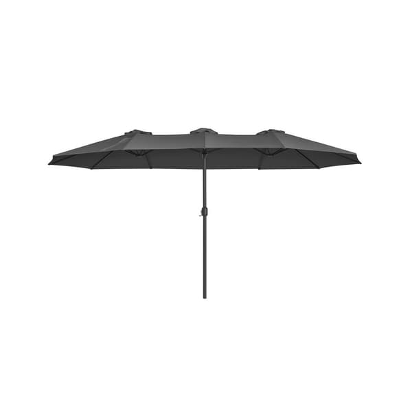 460 x 270 cm kaksipuolinen aurinkovarjo sateenvarjo, erittäin suuri puutarha terassi aurinkovarjo, Twin Sun Shade katos, UPF 50 + suoja, kampi, markk