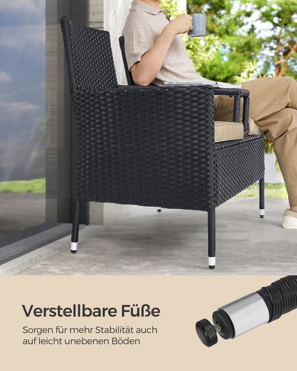Altanmøbler af PE-polyrattan med bord