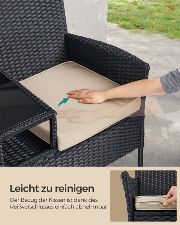 Altanmøbler af PE-polyrattan med bord
