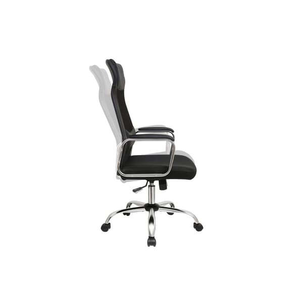 Kontorstol Mesh skrivebordsstol Ergonomisk computerstol Åndbar ryg med hoved- og lændestøtte Højdejusterbar op til 140 kg Sort OBN33BK