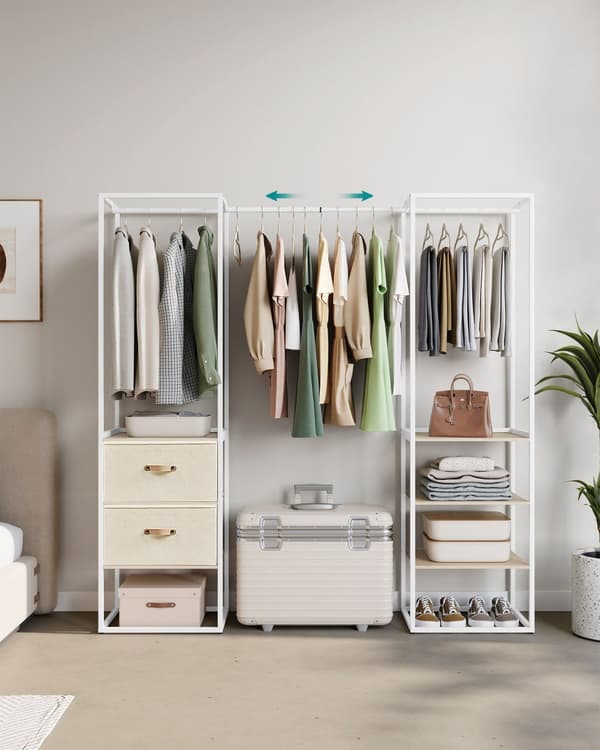 Vaateteline, jossa 2 laatikkoa luonnollinen beige
