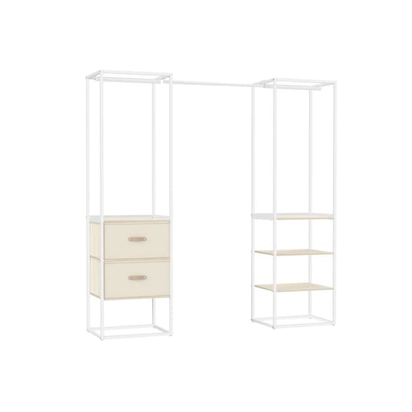 Vaateteline, jossa 2 laatikkoa luonnollinen beige
