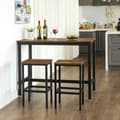 Miniatyrbillede 4 af 6: Spisebordssæt, barbord med 2 barstole, morgenmadsspisebord og taburetsæt, køkkenbord med barstole, til køkken, stue, spisestue, rustik brun LBT15X