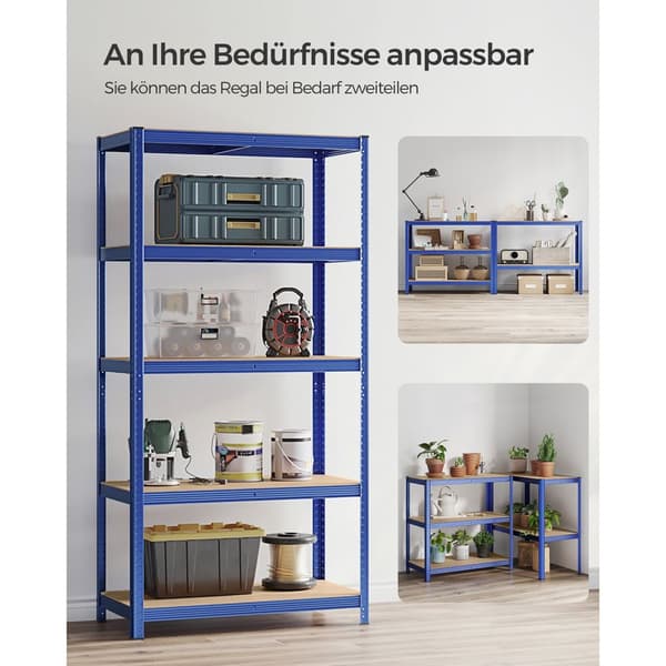 2 säilytyshyllyn sarja 200 cm korkea sininen