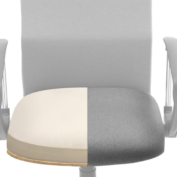 OBN034G01 Kontorsstol Ergonomisk snurrstol Vadderad sits Tygöverdrag Höjdjusterbar och vinklingsbar upp till 120 kg lastkapacitet Grå