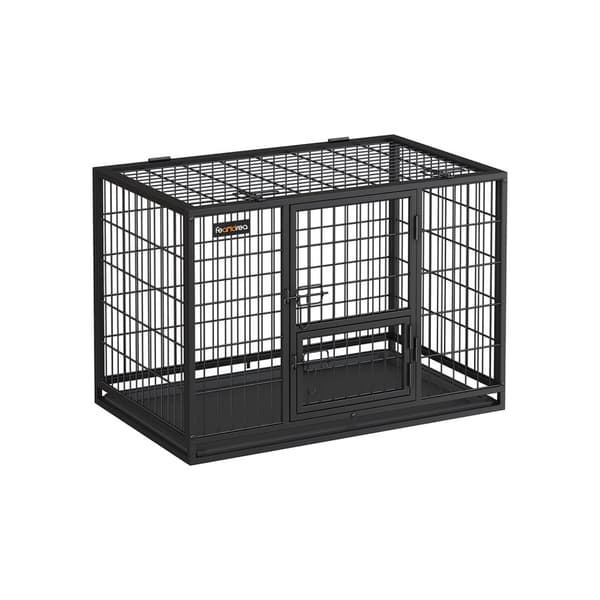 Kraftigt og transportabelt hundebur 92,5 x 57,5 x 64 cm sort