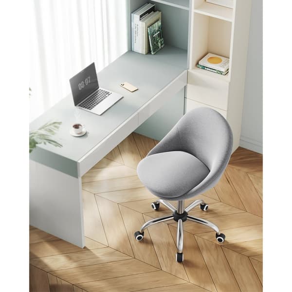 Homeoffice OBG020G01 Drejestol, skrivebordsstol, skumpolstring, højdejusterbar, til studie, soveværelse, grå