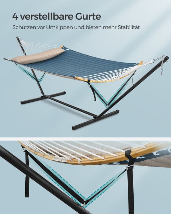 Hängmatta med metallram blå