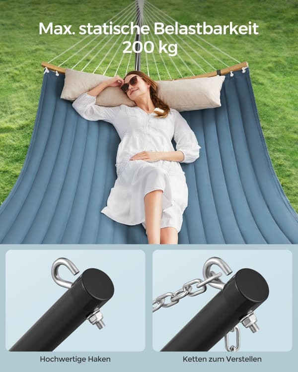 Hängmatta med metallram blå