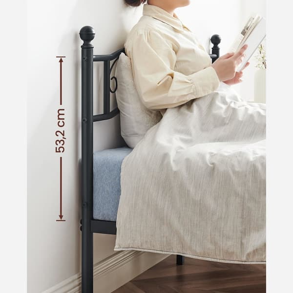 Dobbelt sengeramme Metal sengeramme Passer til 140 x 190 cm madras Gæsteseng Nem montering Sort